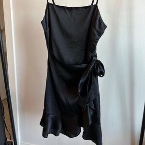 Princess Polly Black Mini Wrap Dress - New w/ Tags!